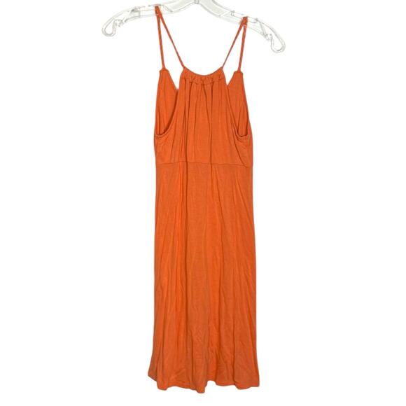 Y2K Mudd Crochet Orange Cream Sleeveless Racerback V-Neck Summer Dress Sz Medium - Picture 2 of 10